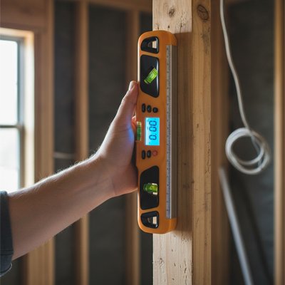 Niveau à bulle positionné verticalement