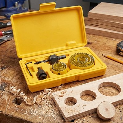 Scie cloche bois coffret jaune