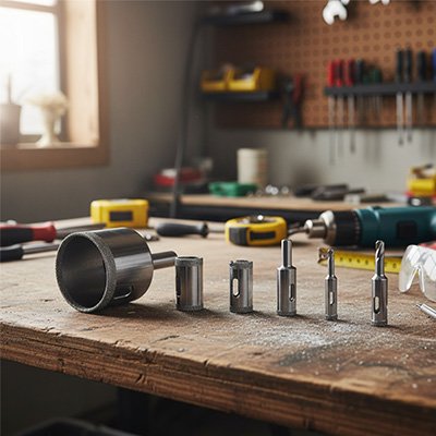 Scie cloche sur un établi