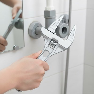 Clé à molettedesrre crou de couelur gris 