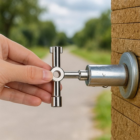 Clé universelle dans une une vanne à eau