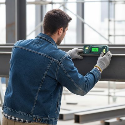 Inclinomètre sur une barre de fer 