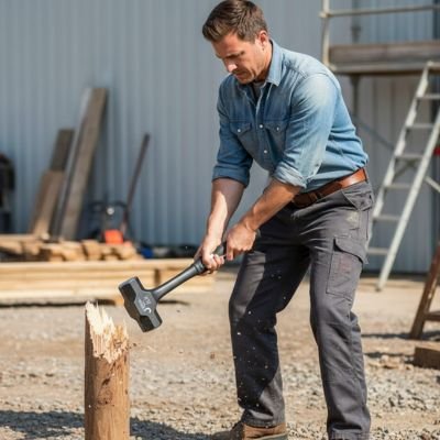 Massette dans les mains d'un bricoleur