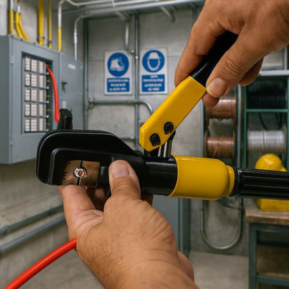 Pince a sertir hydraulique robuste pour gros câbles électriques