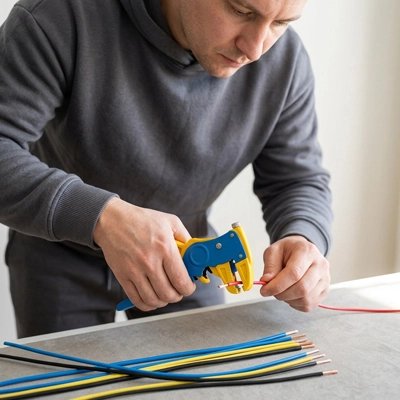 Pince a denude un cable rouge 