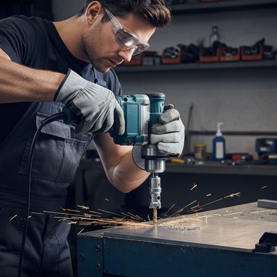 Scie cloche entre les mains d'un professionnelle