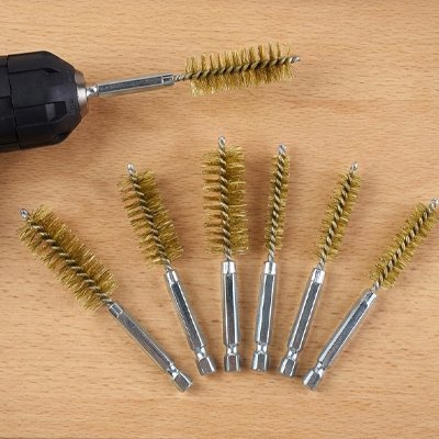  Brosses métalliques pour perceuse set 7 pièces laiton hex